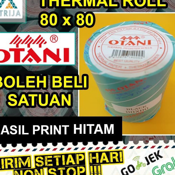 

LRYP8542 ORIGINAL% Thermal Paper Roll OTANI Black 80x80 Core 19. Kertas Thermal Hitam 80 x 80. Kertas Struk Kasir