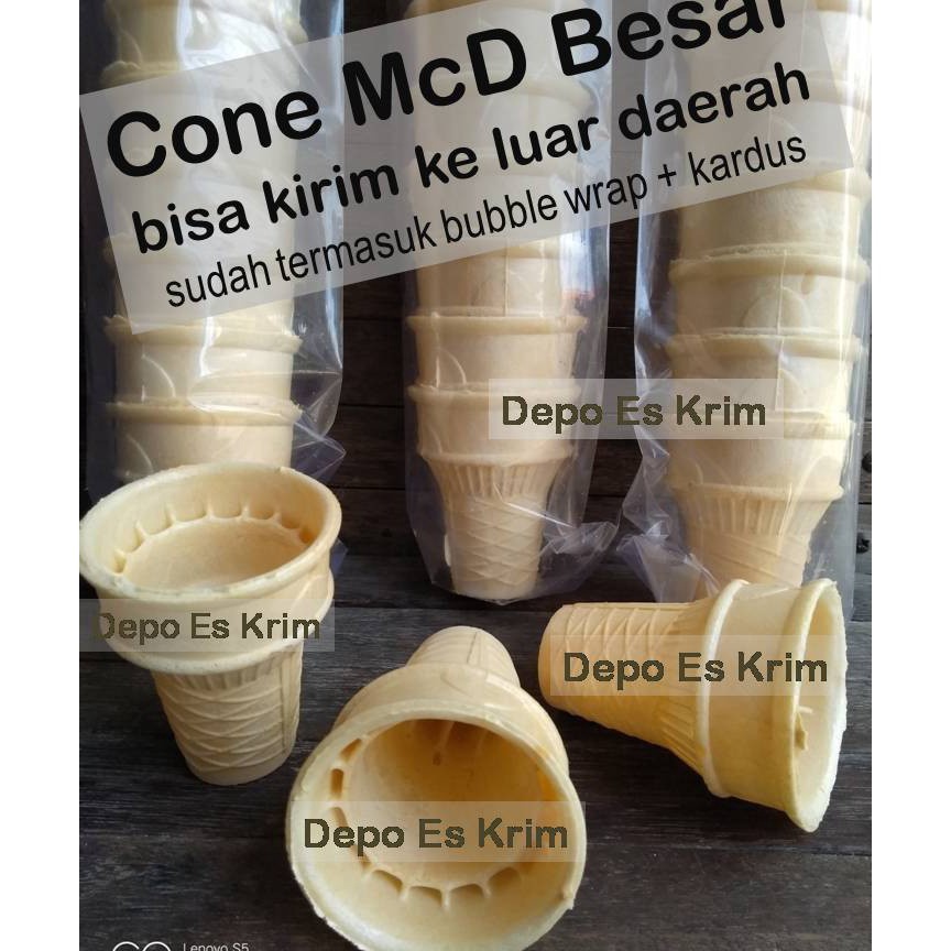 

PKXT4599 7.7 Cone McD Besar 40 pcs + Bubble Wrap No COD (Contong Ice Cream Corong Opak Kerupuk Cuncum Es Krim persis McDonald's / Diamond)