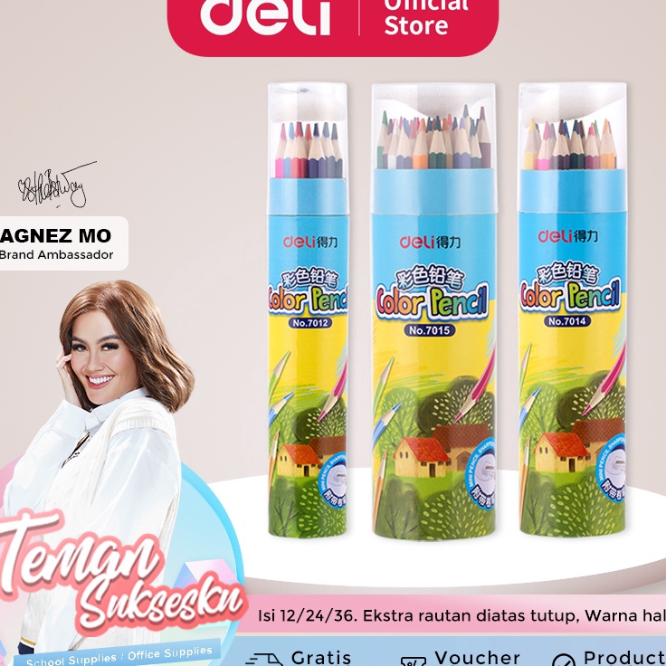 

Ready Stock Deli Pensil Warna Youku Warna Cerah Bahan Kuat, Bentuk Pensil Heksagonal 12/24/36 Warna 701X Terkini