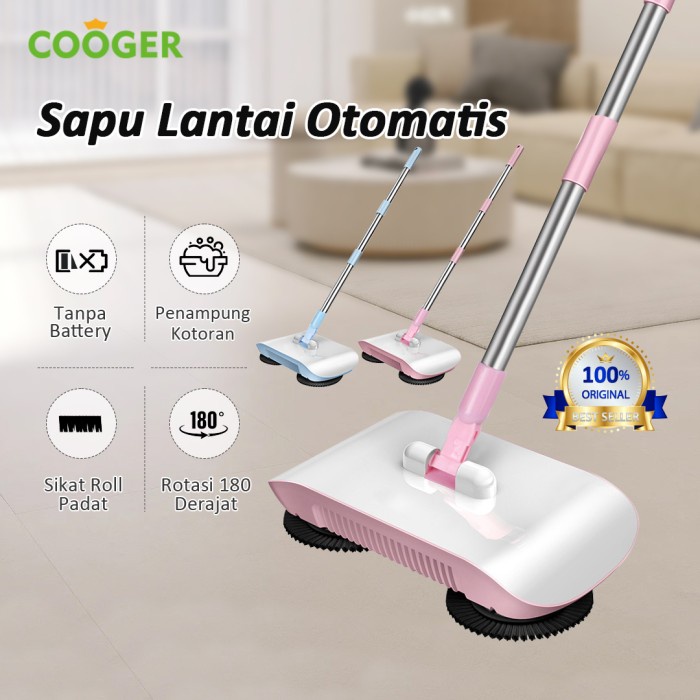 COOGER Sapu Pembersih Lantai Otomatis Dapat Berputar 180 Derajat