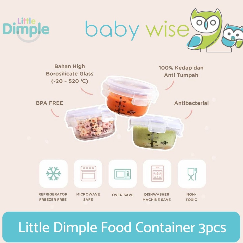 ➥ Little Dimple Baby Food Container 240ml x 3pcs ✭ I ♛