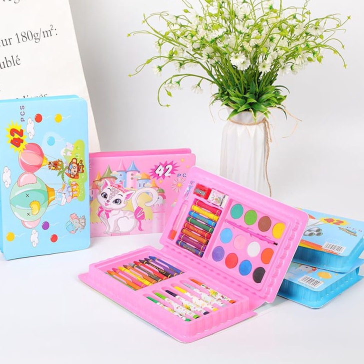 

←➲❊✩ WD Crayon Set 42pcs / Krayon Mewarnai Anak 42pcs / Pensil Warna Set 42pcs Ready