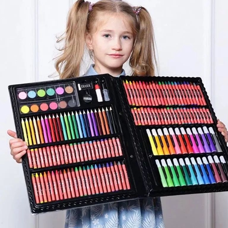 

10.10 FASION SALE Crayon Set 150 Pcs Pensil Warna Lengkap Alat Lukis Anak Krayon Anti Air