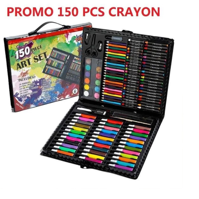 

➩↓✮≛ ART SET Crayon Set 150pcs Pensil Warna Gambar / Alat Tulis & Lukis Melukis ATK / Crayon Set 150pcs / Krayon Mewarnai Anak 150pcs / Pensil Warna Set 150pcs HOPL Ready Stock