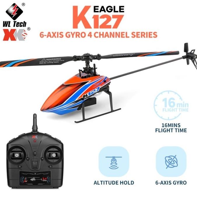 WL XK K127 RC Helicopter Gyro 2.4G 4CH 6-Axis Helikopter