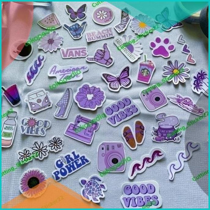 

model 45 k Sticker Aesthetic Purple / stiker ungu / stiker lucu 20JVLZ3 last stok