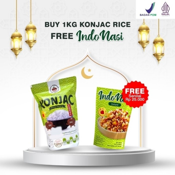 

Beras Porang Konjac diet rice 1 kg (kemasan hijau)