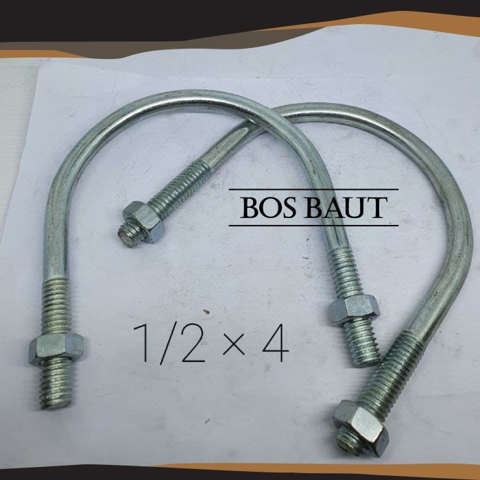 Baut U - U Bolt Galvanis 1/2" x 4"
