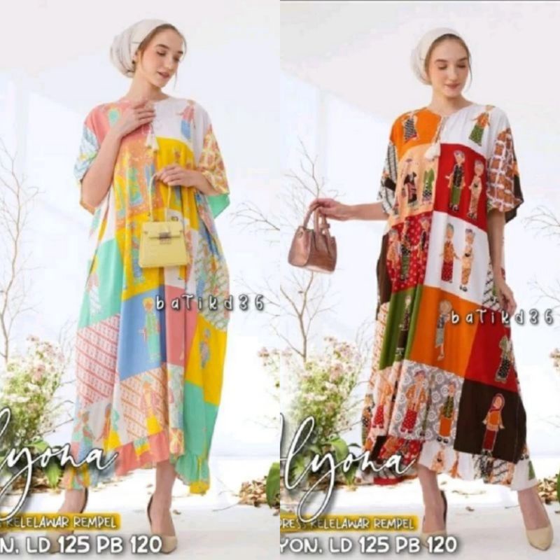 LONGDRESS KAFTAN MEMORIES BU TEJO SEMERBAK BATIK ORIGINAL RAYON PREMIUM DASTER TERBARU DASTER BUMIL 