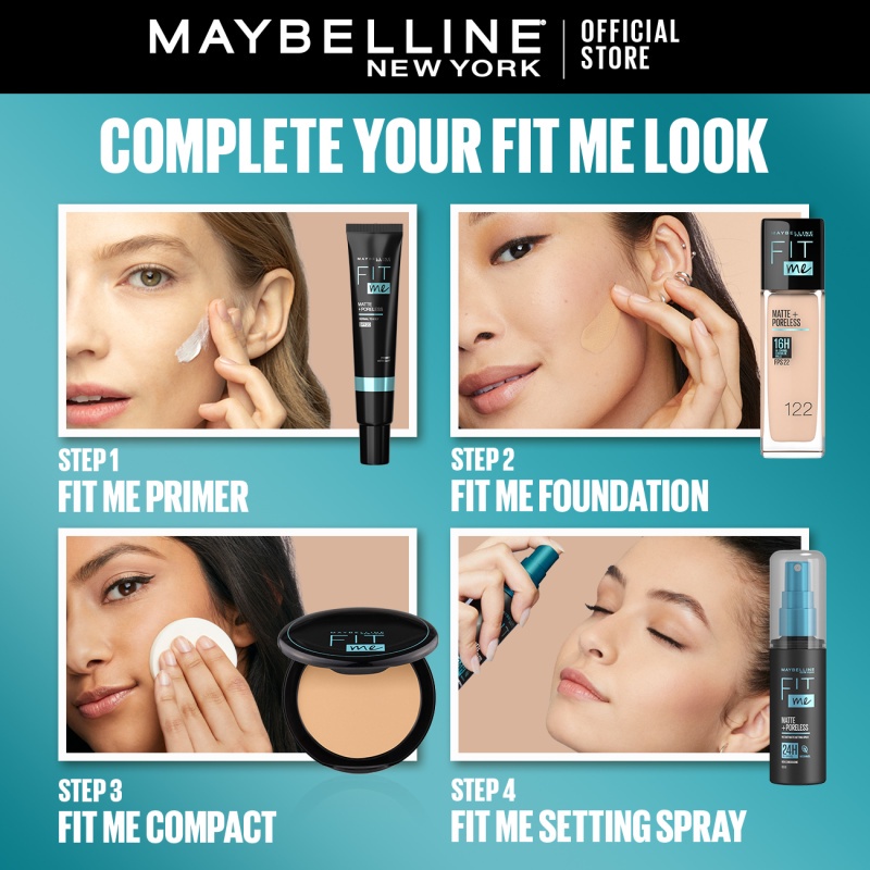 Maybelline Fit Me Matte + Poreless Liquid Foundation Make Up 30ml Makeup Ringan Full Coverage 16 Jam Oil Control Superstay Matte Vinyl Ink Image 8