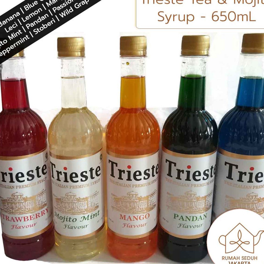 

XBGB0049 Ready Stok Trieste Italian Syrup 650 mL - Tea and Mojito Syrup Series - Mint, Lychee, Mango, Strawberry, Pandan