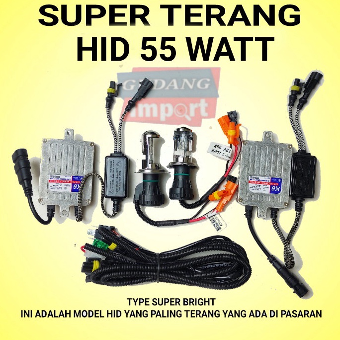 LANGSUNG ORDER LAMPU HID MOBIL 55 WATT H4 H11 H1 H16 SUPER TERANG
