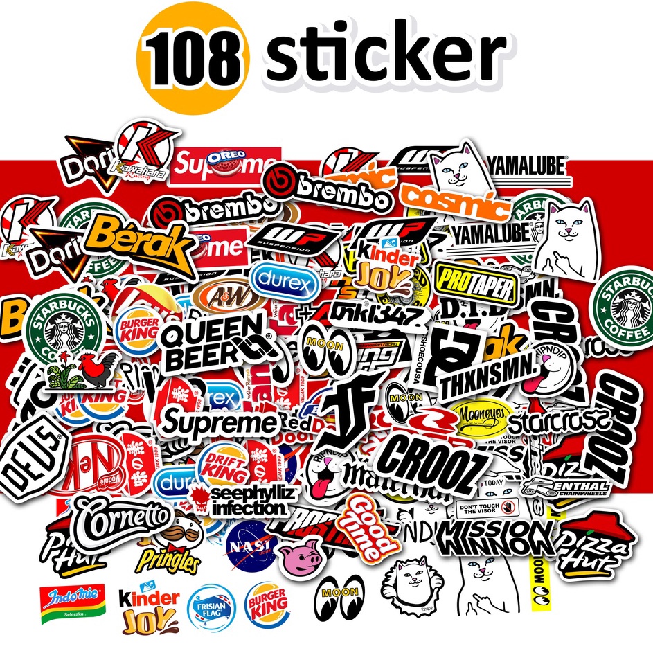 

MQLM0947 ✓ 108 PCS STICKER RANDOM AESTHETIC ANTI AIR UNTUK LAPTOP CASE TUMBLER KOPER HP