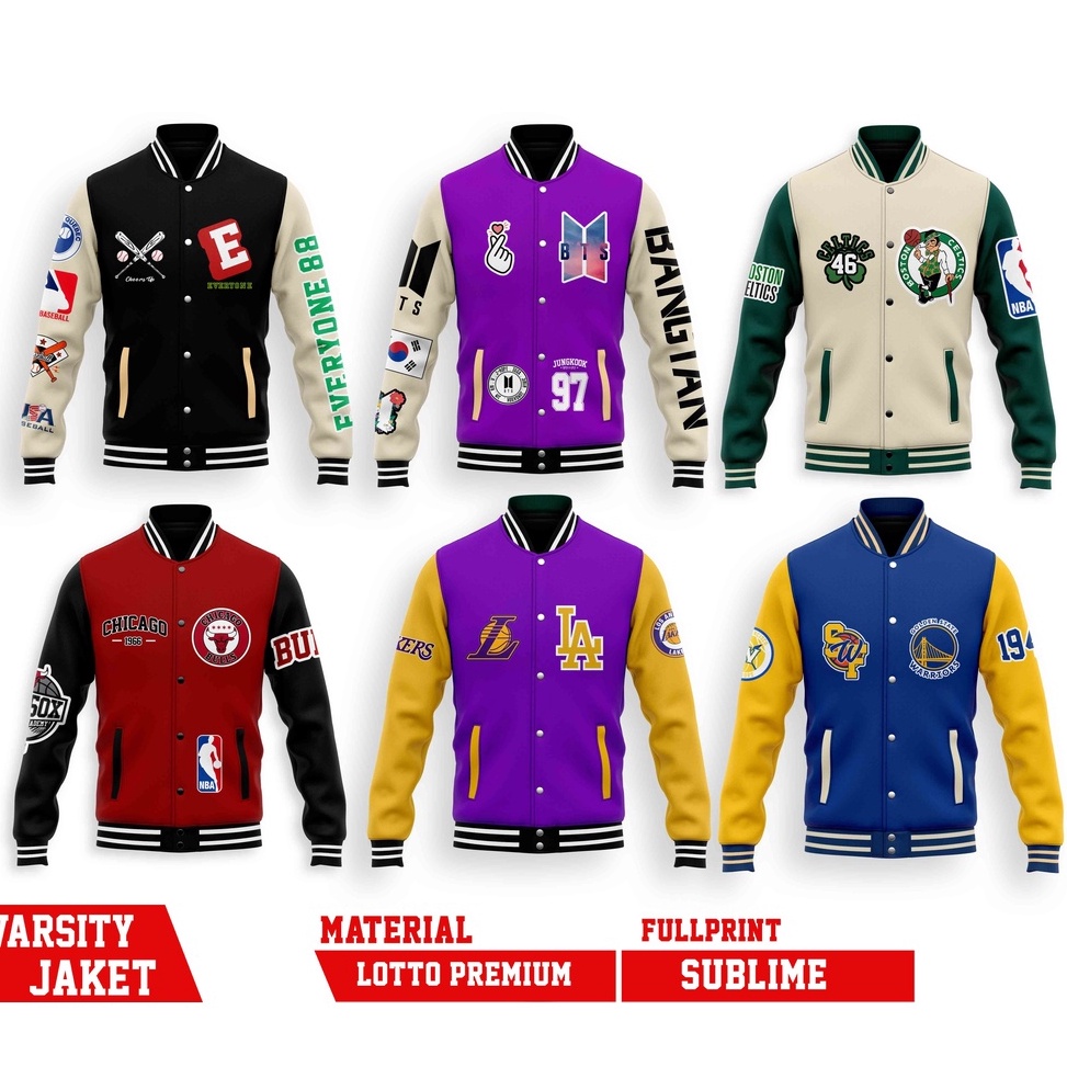 TERPERCAYA JAKET VARSITY MLB & NBA Everyone  TEAM Baseball BTS KOREA ALL SERIES