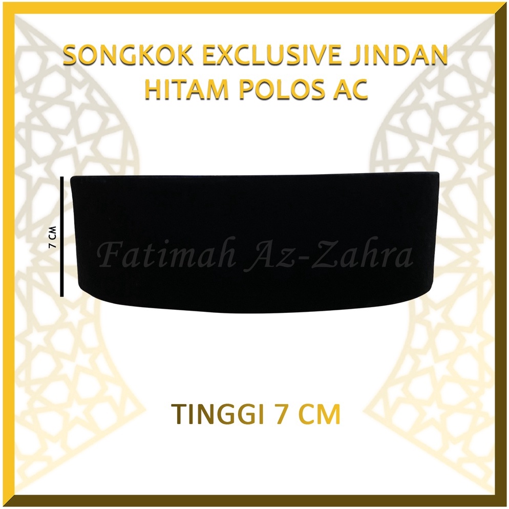 Sale Terbatas.. Peci Hitam Pendek Tinggi 7 Songkok Kopiah Jindan Exclusive Hitam Tinggi 7 Cm