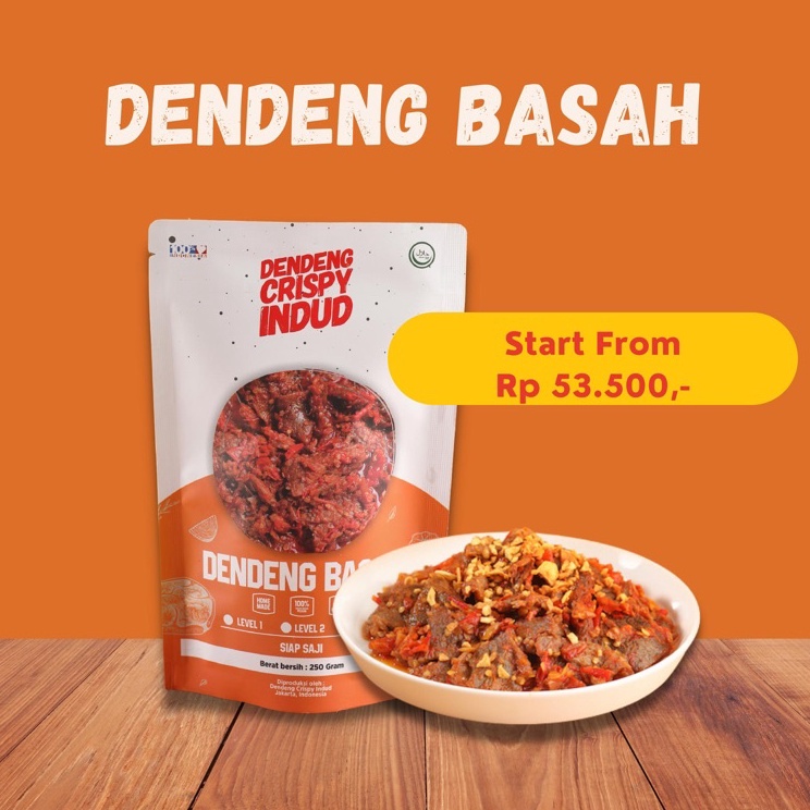 

➸➚✣ Dendeng Sapi Moisty / Basah Balado Indud 125 Gram - 250 Gram Best Produk