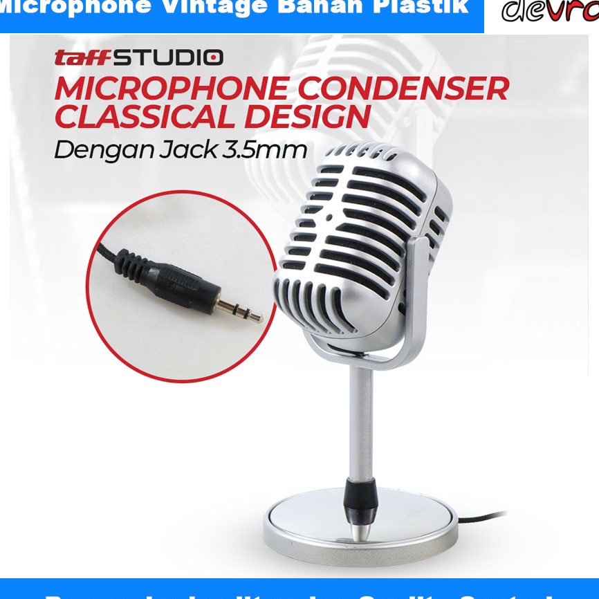 ➧✾ Microphone Condenser Classical Design Vintage Retro - Mikrofon Kondenser Karaoke - TaffSTUDIO C01