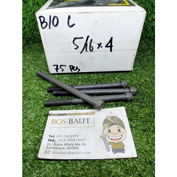 Baut L Socket Head Baja UNC 12.9 - 5/16X4 Hitam