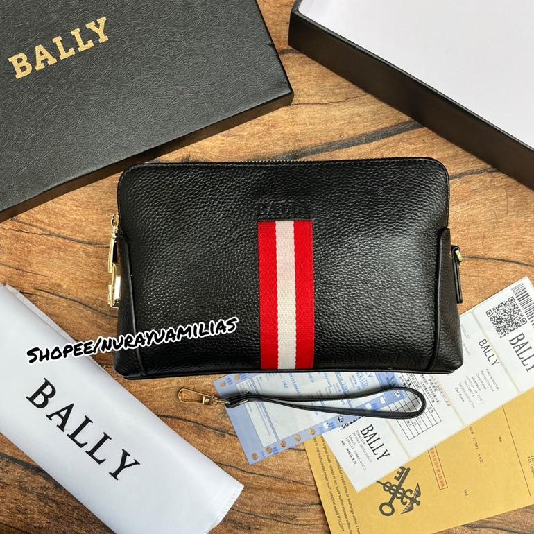 Clutch pria bally ori leather dengan kode konci import handbag kulit pria branded