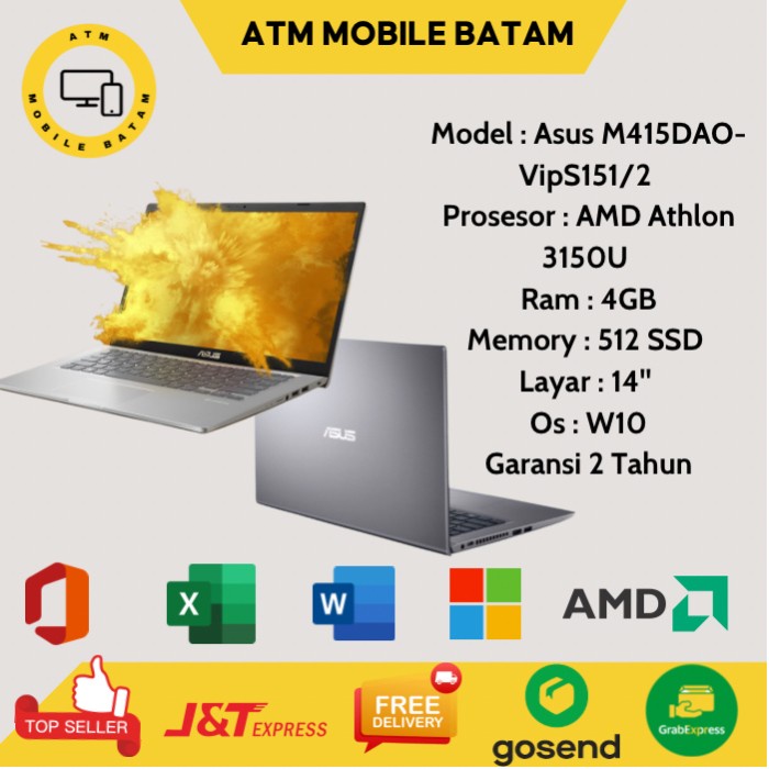 Asus M415DAO AMD ATHLON 3150U 4/512GB W11 14" OHS
