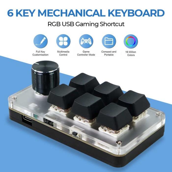 Vodool 6 Key Mechanical Keyboard Rgb Usb Gaming Shortcut - Vd6R