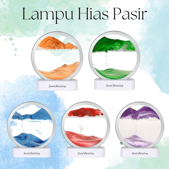 Lampu Hiasan Pasir Art Jam Hiasan Pasir Gerak Lampu Akrilik Meja