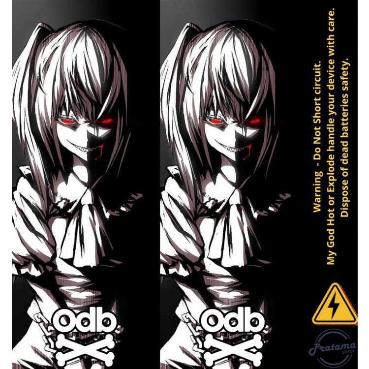 skin wrap baterai/pelindung baterai 18650 ODB x dark anime series