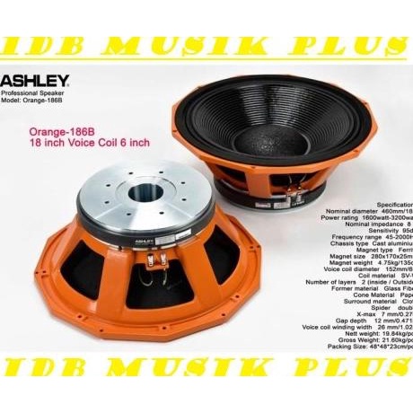 Speaker Component 18 Inch Ashley Orange186B Orange 186B Original