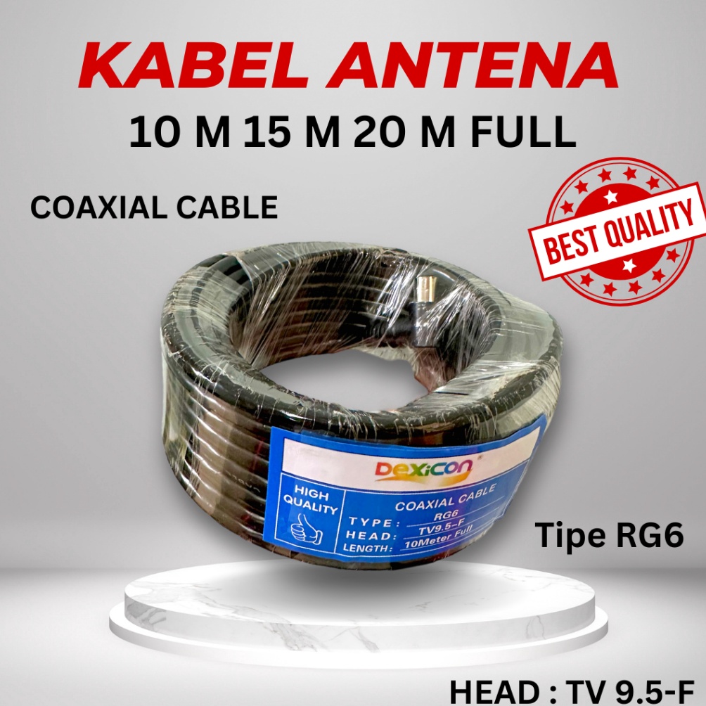 9.9 Brands Festival KABEL ANTENA 10 Meter 15 Meter 20 Meter RG6 ANTENA TV COAXIAL CABLE/KABEL COLOKA