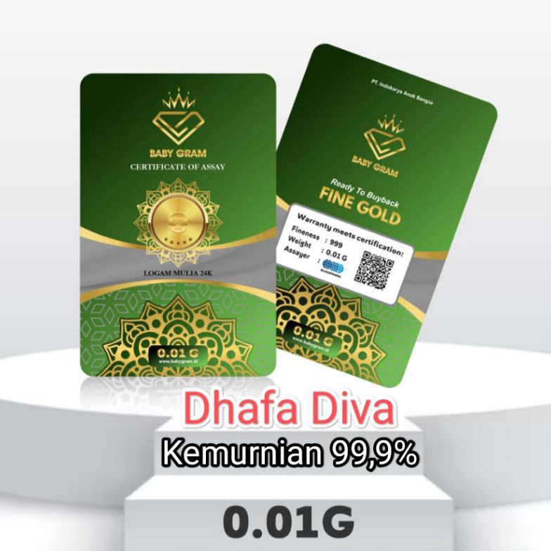 54 Baby Gram Baby Gold 0.01 0,01 gram Emas Mini Gold Logam mulia 24 Karat 4854