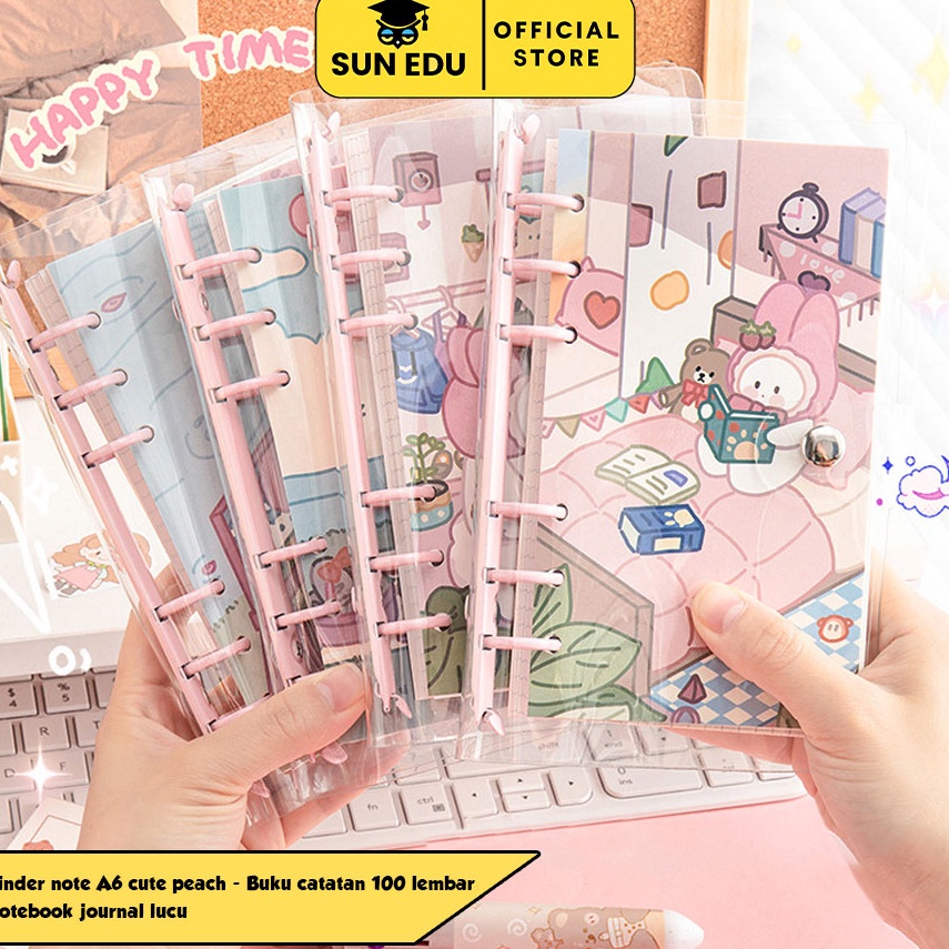 

Star 12.12 Binder note A6 cute peach / Buku catatan 100 lembar/ Notebook journal lucu