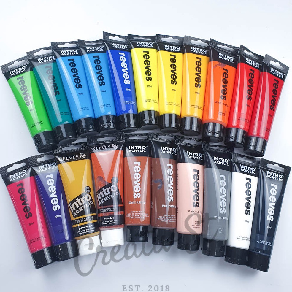 

✱ Reeves Intro Cat Acrylic 120 ml Paint Acrylic Colour Part 1 37