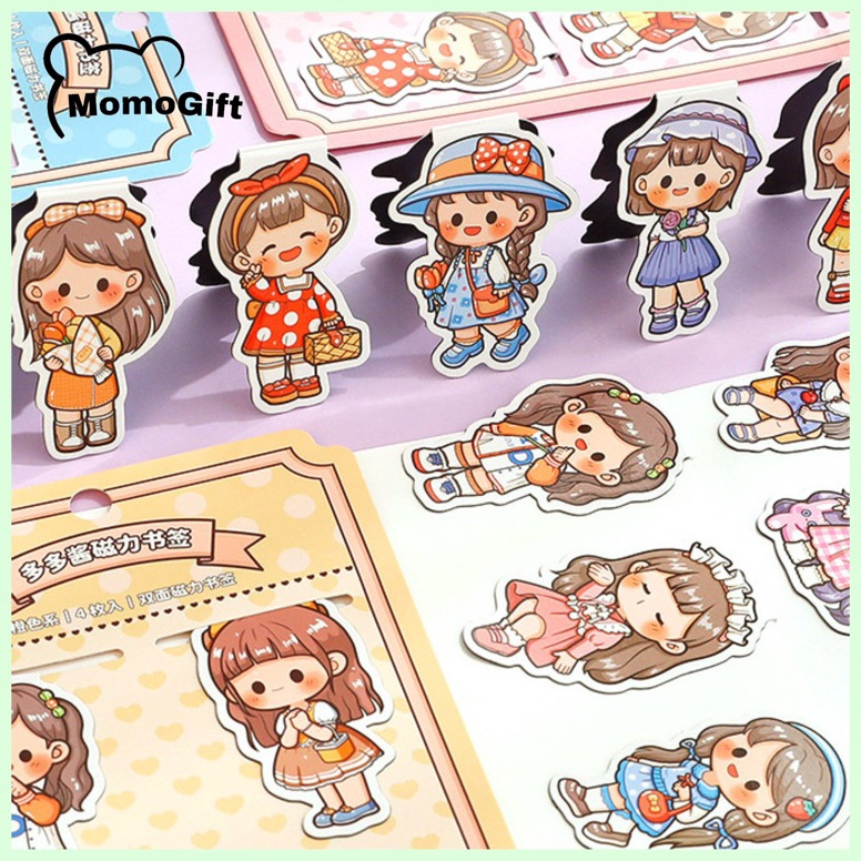 

MURAH Pembatas Buku Magnetic Bookmark Clip Kertas Motif Lucu Doudou Sauce Set Free Stiker TLD101