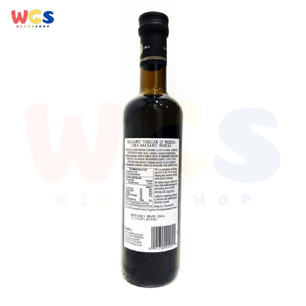 

Bertolli Balsamic Vinegar of Modena 500 ml - Cuka Hitam