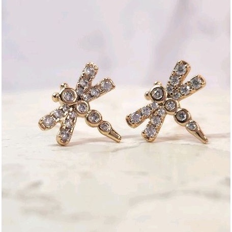 Anting tusuk emas capung / dragonfly