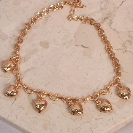 Gelang tangan emas hati krincing