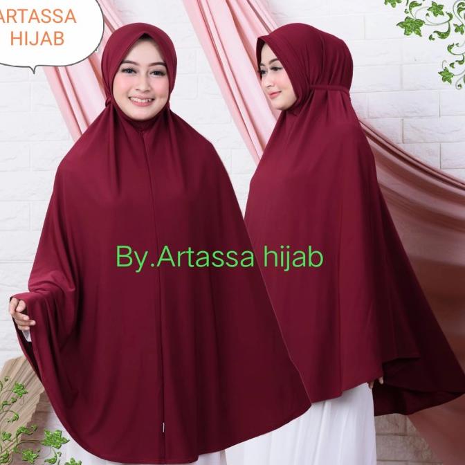 Jilbab Jersey Jumbo / Khimar Jumbo Jersey Non Pet Tali