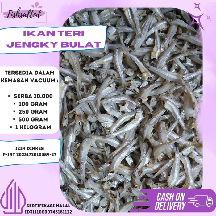 

IKAN ASIN TERI JENGKY BULAT TANPA KEPALA 1KG