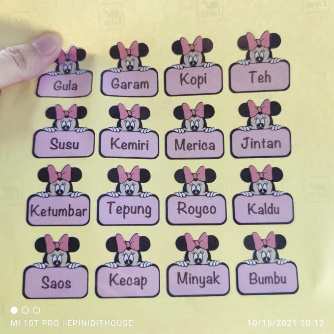 

Stiker Toples Minnie Mouse Label Nama Bumbu Dapur Tempel Anti Air Mura - Langsung Kirim