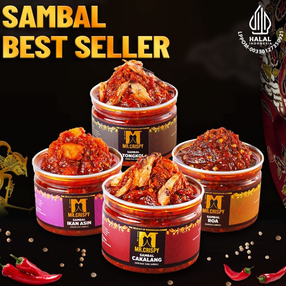 

PROMO HARI INI Sambal Cakalang/Tongkol/Roa/Ikan Asin Jambal Sambel Mr.Crispy 