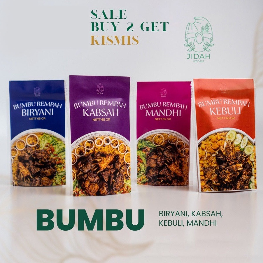 

12.12 Bumbu Kebuli instan nasi briyani mandhi kabsah lengkap praktis jidah food bumbu rempah india murah