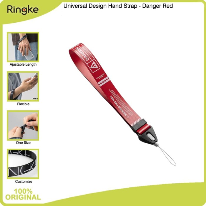 

Terlaris Ringke Hand Strap Danger Red Tali Gantungan Hp Lanyard Kunci Handphone