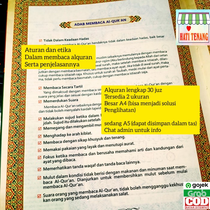 

PR0M0 BUKU AL QURAN BESAR A4 PEMULA MUDAH BACA TERJEMAH LATIN TAJWID 30 juz