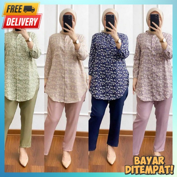 Modern Gaya Baru Setelan Celana Oneset Bj Dan Celana Outfits Satu Set Baju Wanita Stlan Wanita Kekin