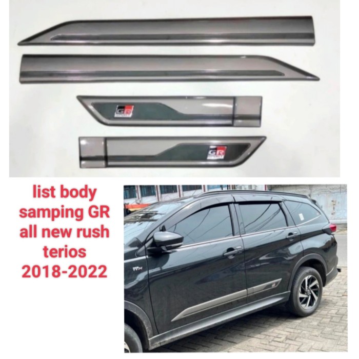 [Original] List Body Samping Mobil Rush Terios 2018-2022 Side Body Moulding Gr Terbatas