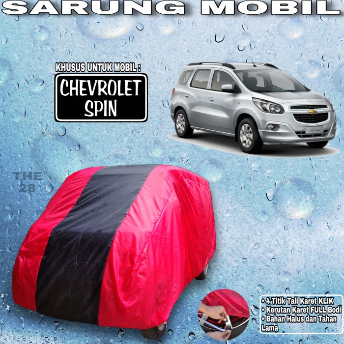 ✅Ready Sarung Mobil Chevrolet Spin Merah Hitam Tengah Body Cover Spin Premium Bisa Gojek