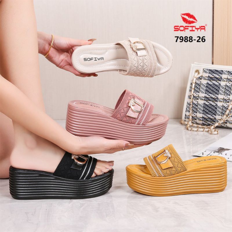 SANDAL WEDGES WANITA SOFIYA TERBARU 7988-26