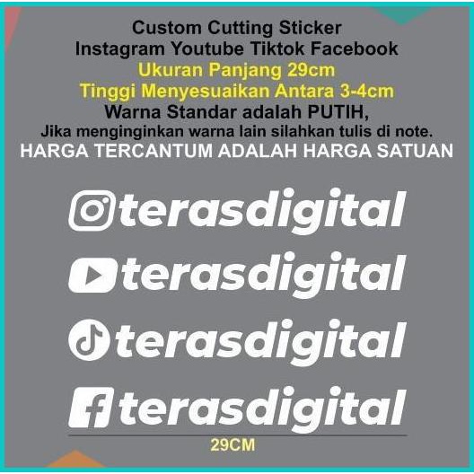 

Custom Cutting Sticker Instagram Youtube Tiktok Facebook 29CM SATUAN 20JVLZ3 perkakas