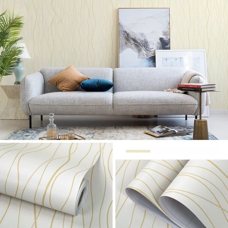 Wallpaper Sticker Dinding Salur Gelombang Emas