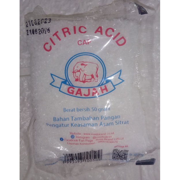 

CITRIC ACID 50GRM CAP GAJAH